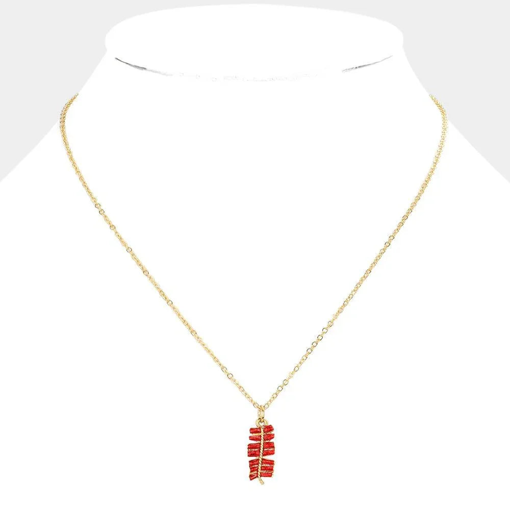 Red Firecracker Pendant Necklace - Jewelry Store by Erik Rayo