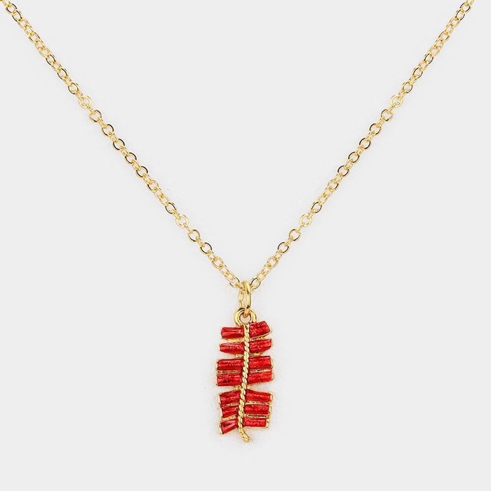 Red Firecracker Pendant Necklace