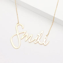 Load image into Gallery viewer, Gold Smile Message Pendant Necklace
