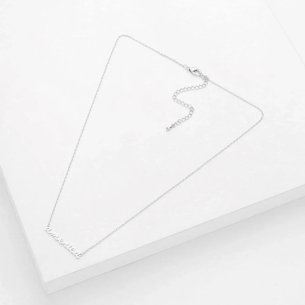 America Message Metal Pendant Necklace - Jewelry Store by Erik Rayo