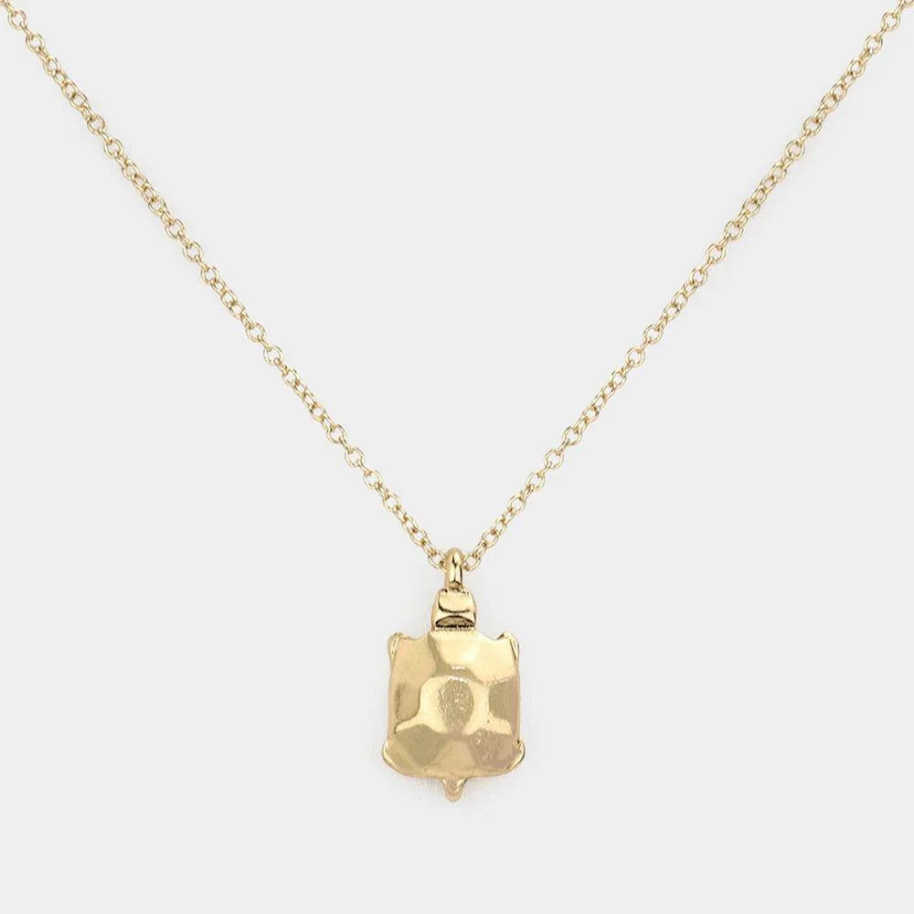 Gold Origami Turtle Pendant Necklace - Jewelry Store by Erik Rayo