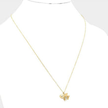 Load image into Gallery viewer, Gold Origami fish pendant necklace
