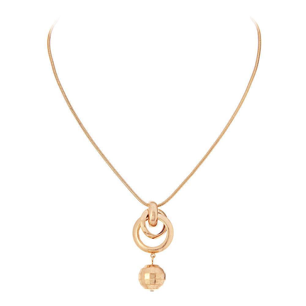 Gold Open Metal Circle Ball Link Pendant Necklace - Jewelry Store by Erik Rayo