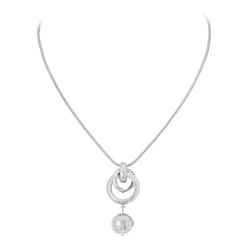 Silver Open Metal Circle Ball Link Pendant Necklace - Jewelry Store by Erik Rayo