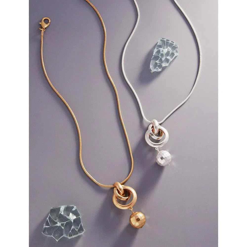 Silver Open Metal Circle Ball Link Pendant Necklace - Jewelry Store by Erik Rayo