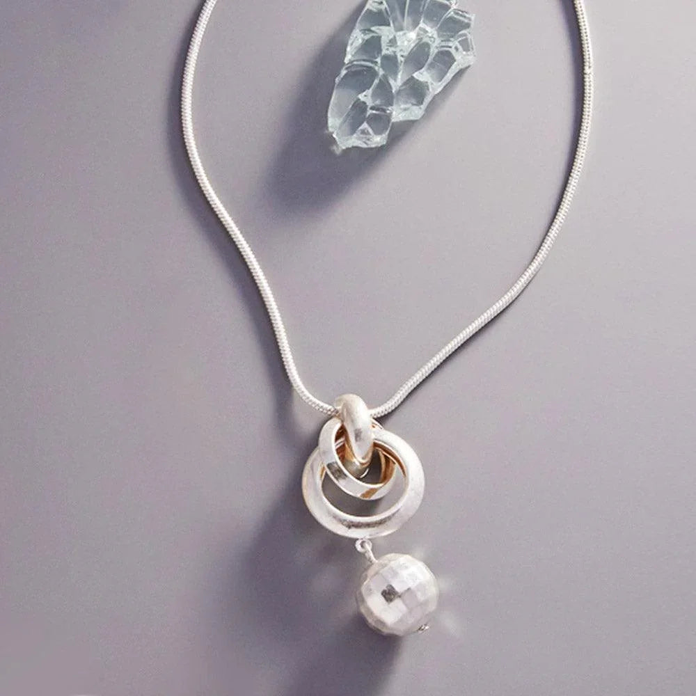 Silver Open Metal Circle Ball Link Pendant Necklace - Jewelry Store by Erik Rayo