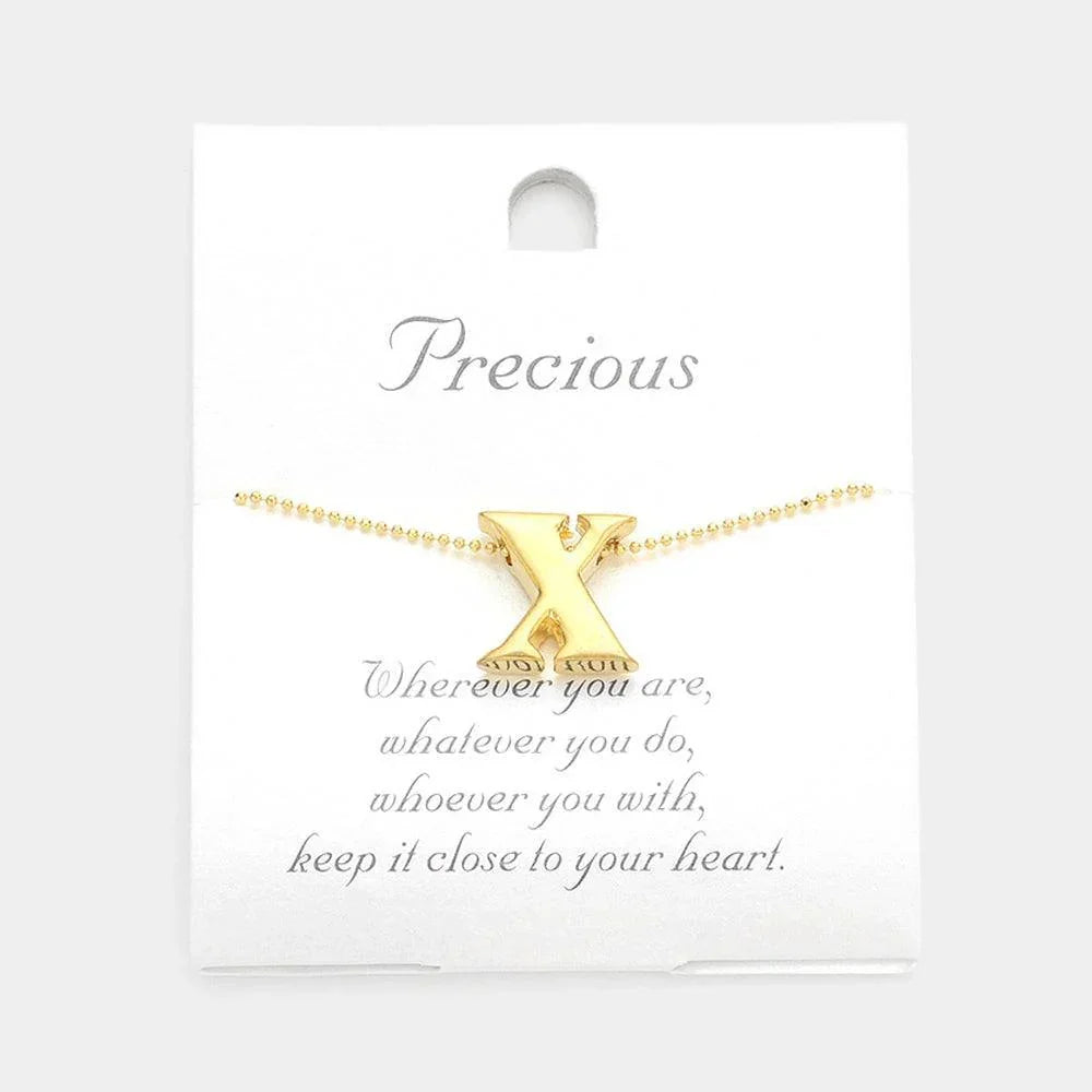Letter X Metal Monogram Pendant Necklace - Jewelry Store by Erik Rayo