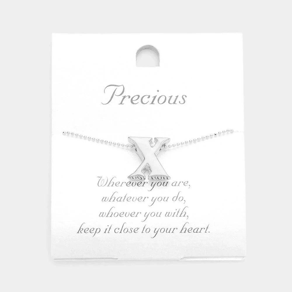 Letter X Metal Monogram Pendant Necklace - Jewelry Store by Erik Rayo