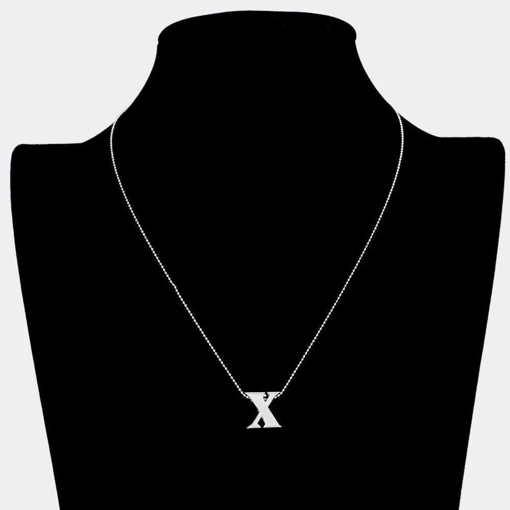 Letter X Metal Monogram Pendant Necklace - Jewelry Store by Erik Rayo