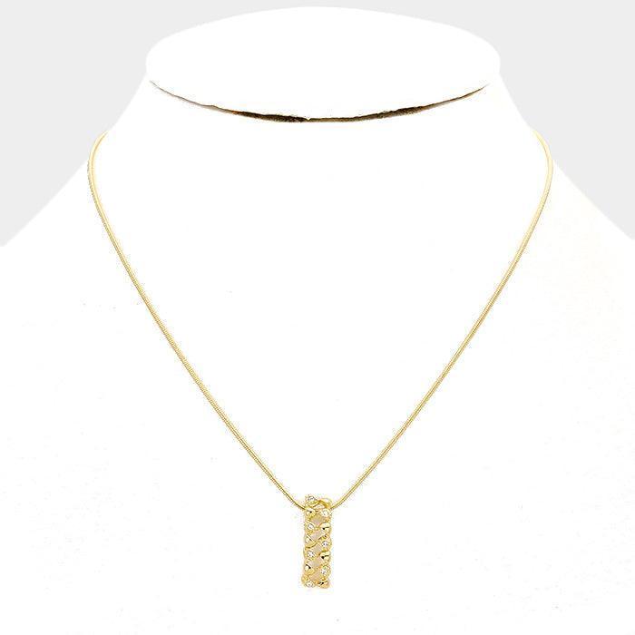 Gold Geometric Rhinestone Pendant Necklace - Jewelry Store by Erik Rayo