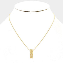 Load image into Gallery viewer, Gold Geometric Rhinestone Pendant Necklace
