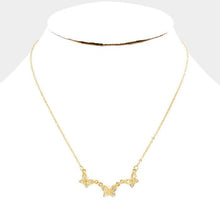 Load image into Gallery viewer, Gold Rhinestone Triple Butterfly Pendant Necklace
