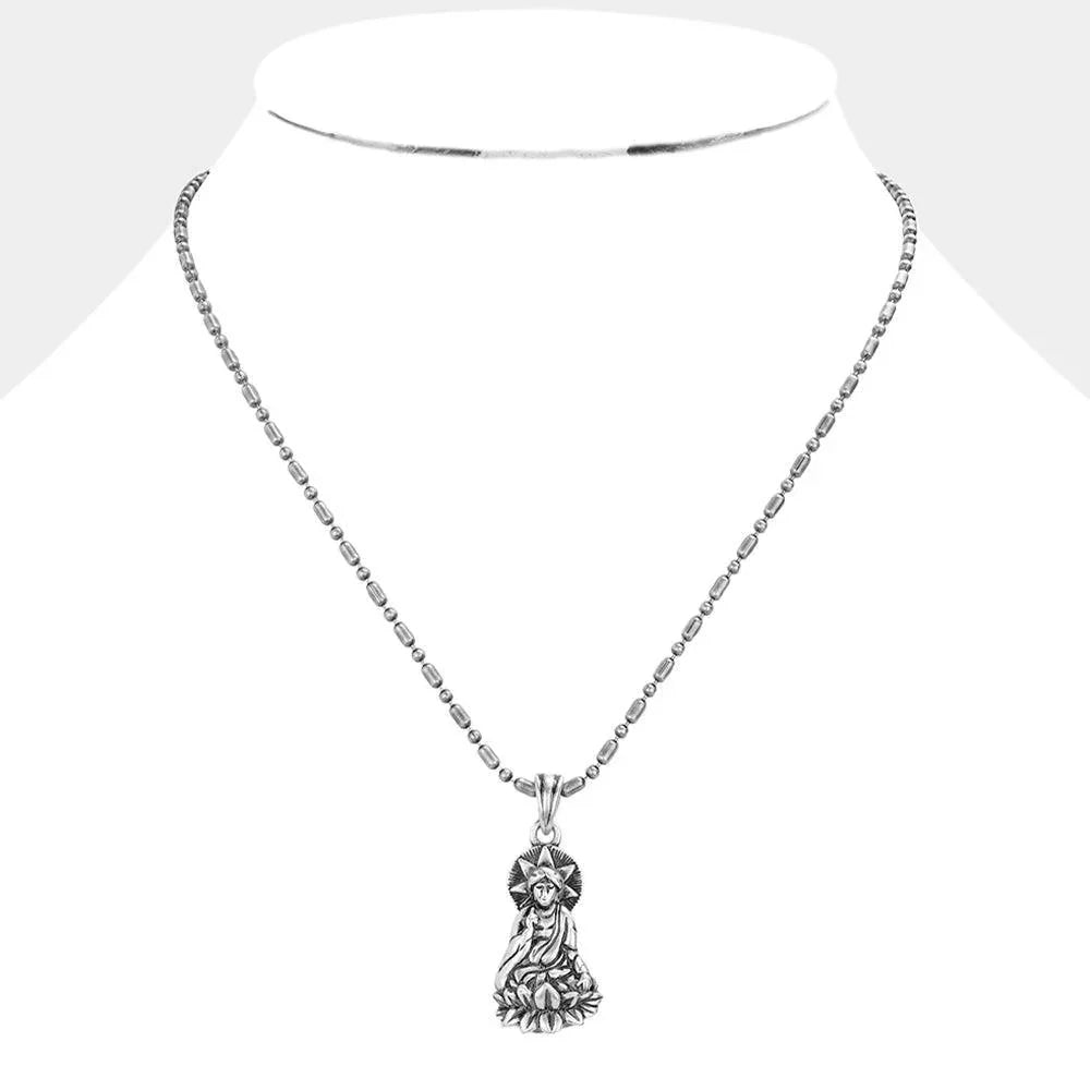 Metal Buddha Pendant Necklace - Jewelry Store by Erik Rayo