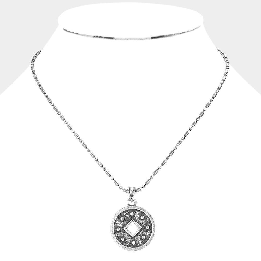 Embossed Metal Pendant Necklace - Jewelry Store by Erik Rayo