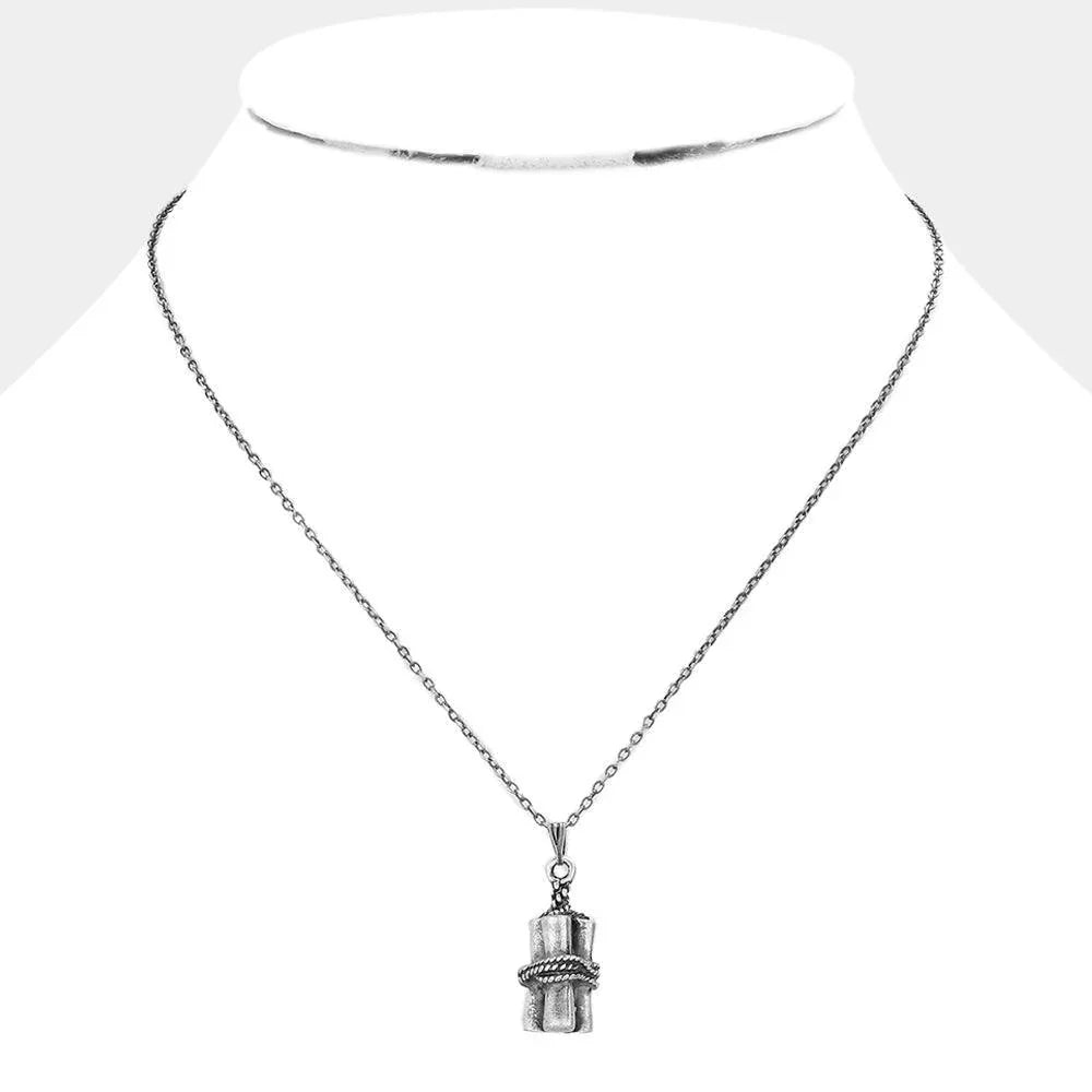Twisted Rope Metal Pendant Necklace - Jewelry Store by Erik Rayo