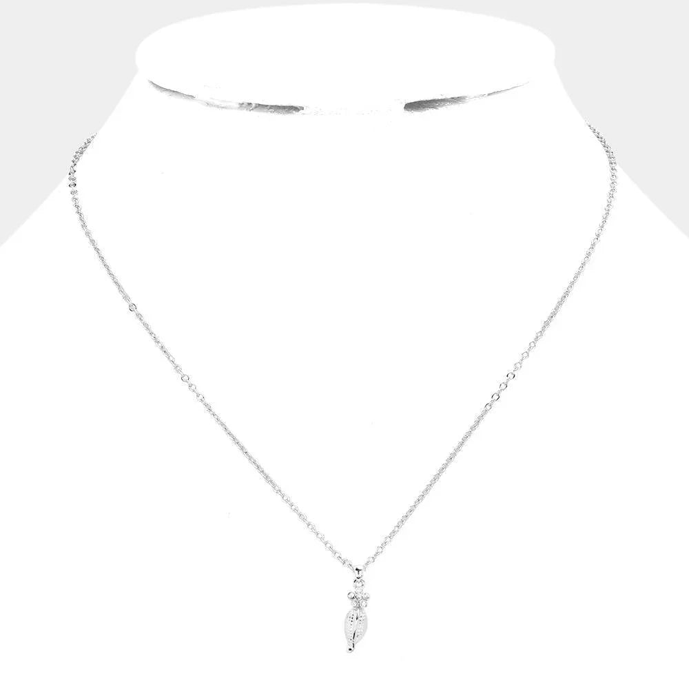 Rhinestone Embellished Flower Pendant Necklace - Jewelry Store by Erik Rayo