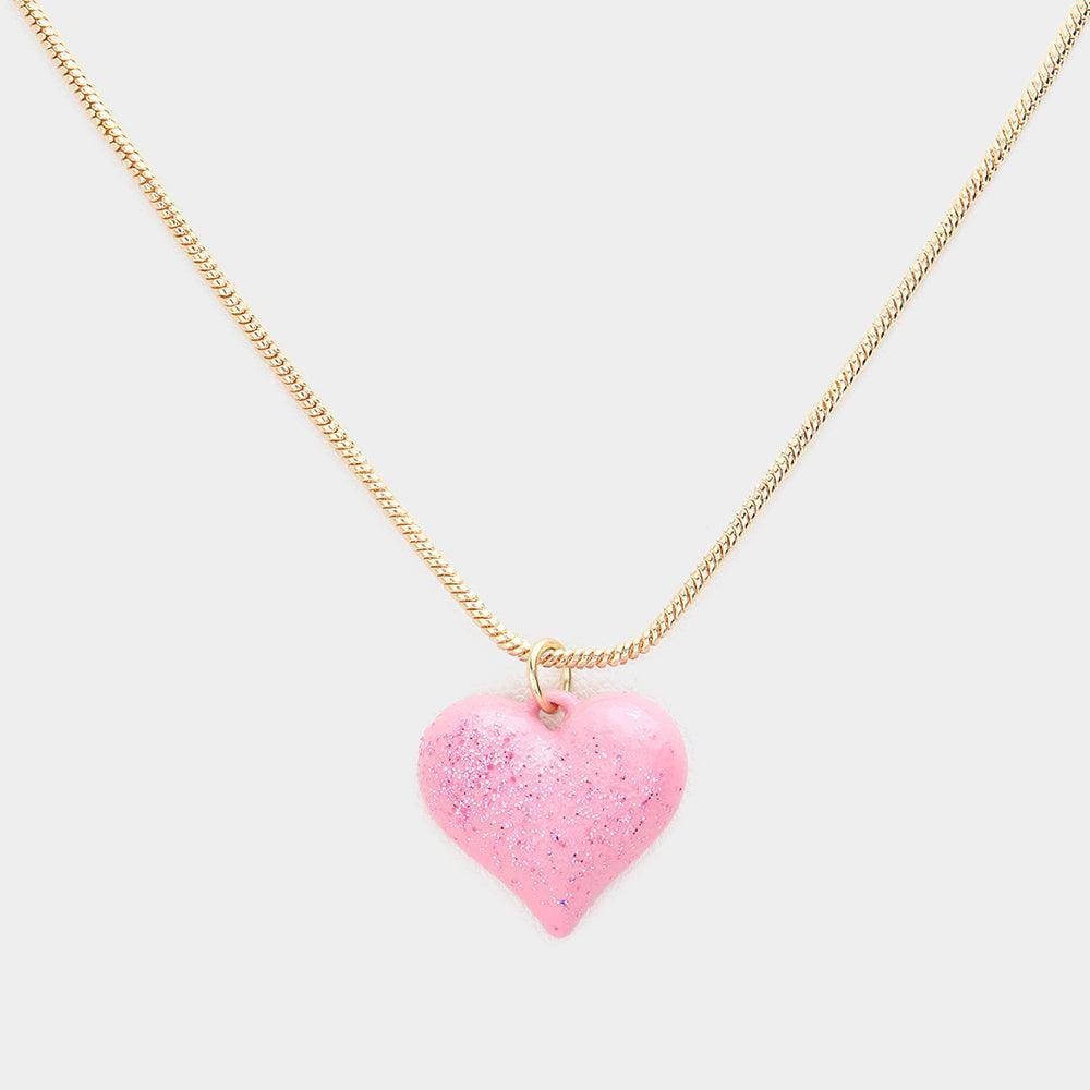 Pink Heart Pendant Necklace - Jewelry Store by Erik Rayo