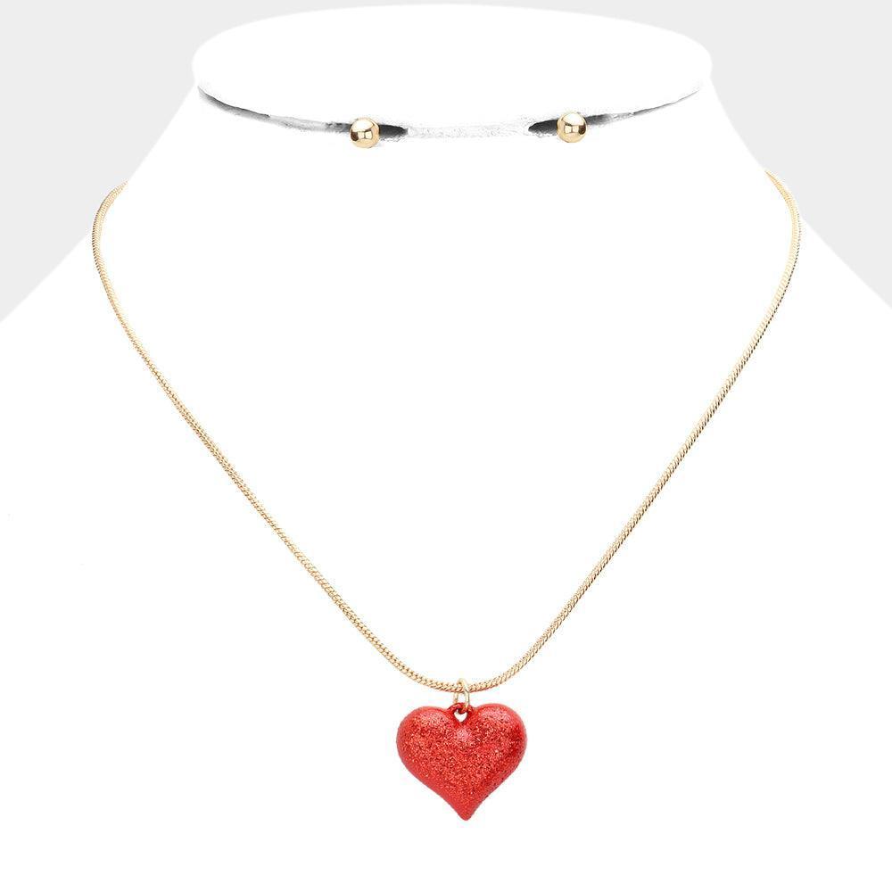 Red Heart Pendant Necklace - Jewelry Store by Erik Rayo