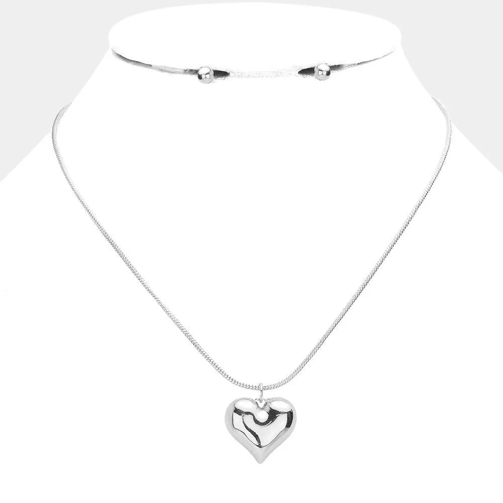 Silver Heart Pendant Necklace - Jewelry Store by Erik Rayo