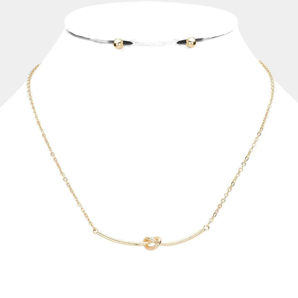 Gold Metal Knot Pendant Necklace - Jewelry Store by Erik Rayo