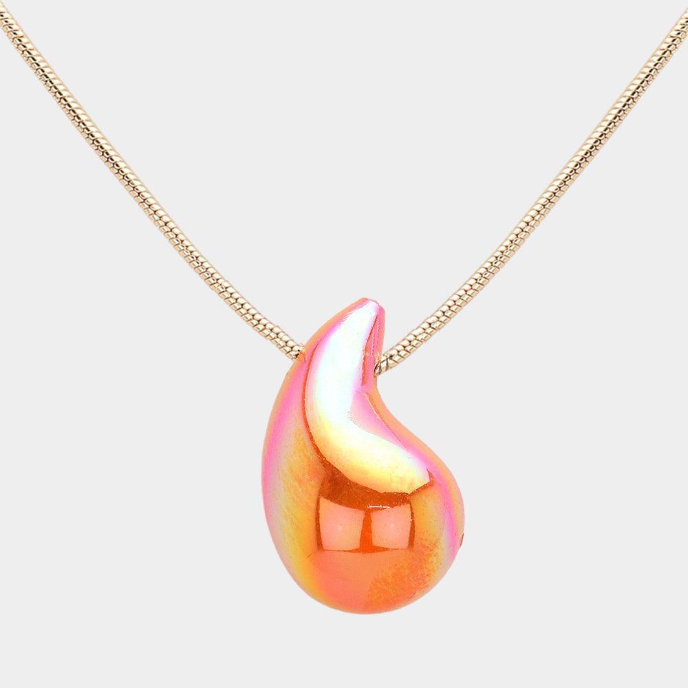 Metallic Teardrop Pendant Necklace - Jewelry Store by Erik Rayo