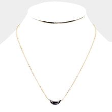 Load image into Gallery viewer, Gold Cubic Zirconia Crescent Moon Pendant Necklace
