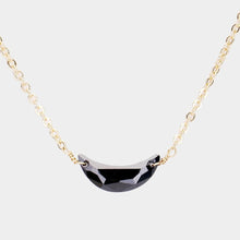 Load image into Gallery viewer, Gold Cubic Zirconia Crescent Moon Pendant Necklace
