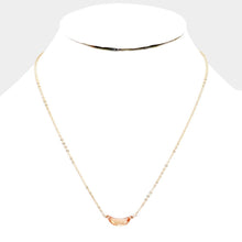 Load image into Gallery viewer, Peach Cubic Zirconia Crescent Moon Pendant Necklace
