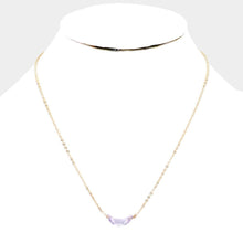 Load image into Gallery viewer, Purple Cubic Zirconia Crescent Moon Pendant Necklace
