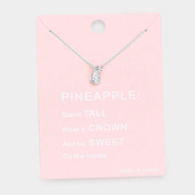 Load image into Gallery viewer, Clear Rhinestone Pineapple Pendant Necklace
