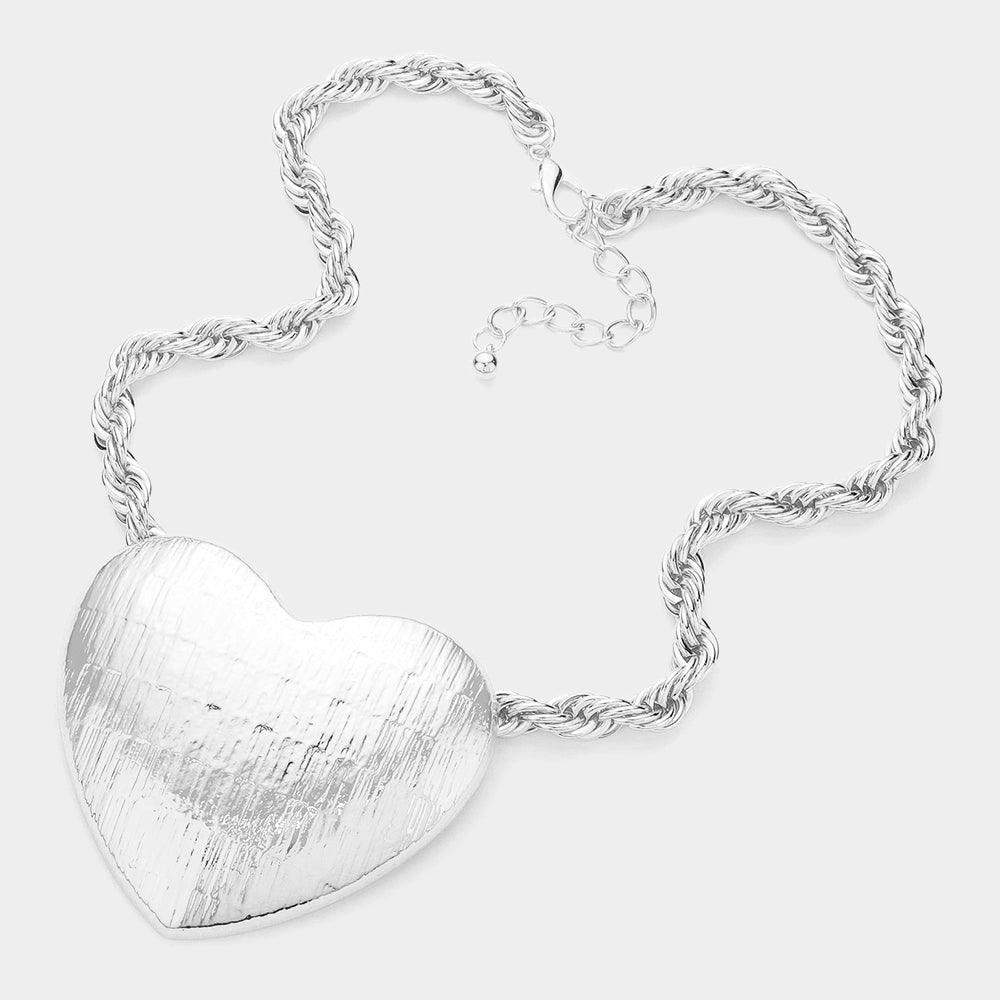Oversized Metal Heart Pendant Necklace - Jewelry Store by Erik Rayo