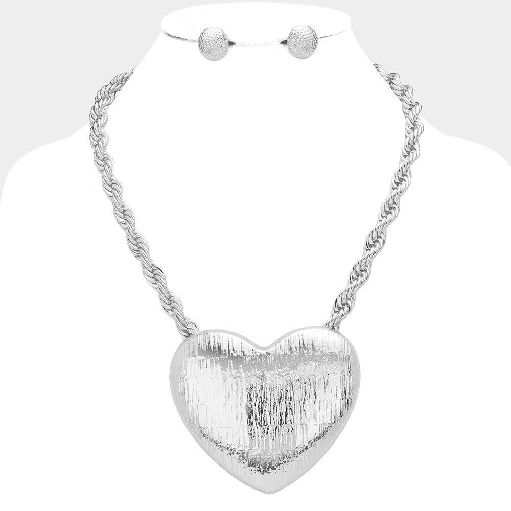 Oversized Metal Heart Pendant Necklace - Jewelry Store by Erik Rayo