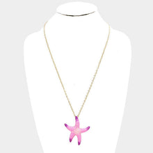 Load image into Gallery viewer, Purple Starfish Colored Metal Pendant Necklace
