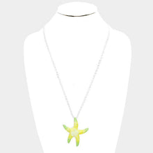 Load image into Gallery viewer, Silver Starfish Colored Metal Pendant Necklace
