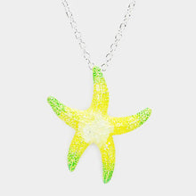 Load image into Gallery viewer, Silver Starfish Colored Metal Pendant Necklace
