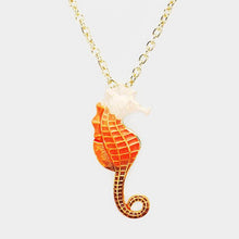 Load image into Gallery viewer, Gold Seahorse Colored Metal Pendant Necklace
