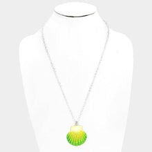 Load image into Gallery viewer, Silver Shell Colored Metal Pendant Necklace
