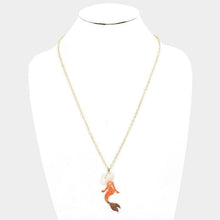 Load image into Gallery viewer, Gold Mermaid Colored Metal Pendant Necklace
