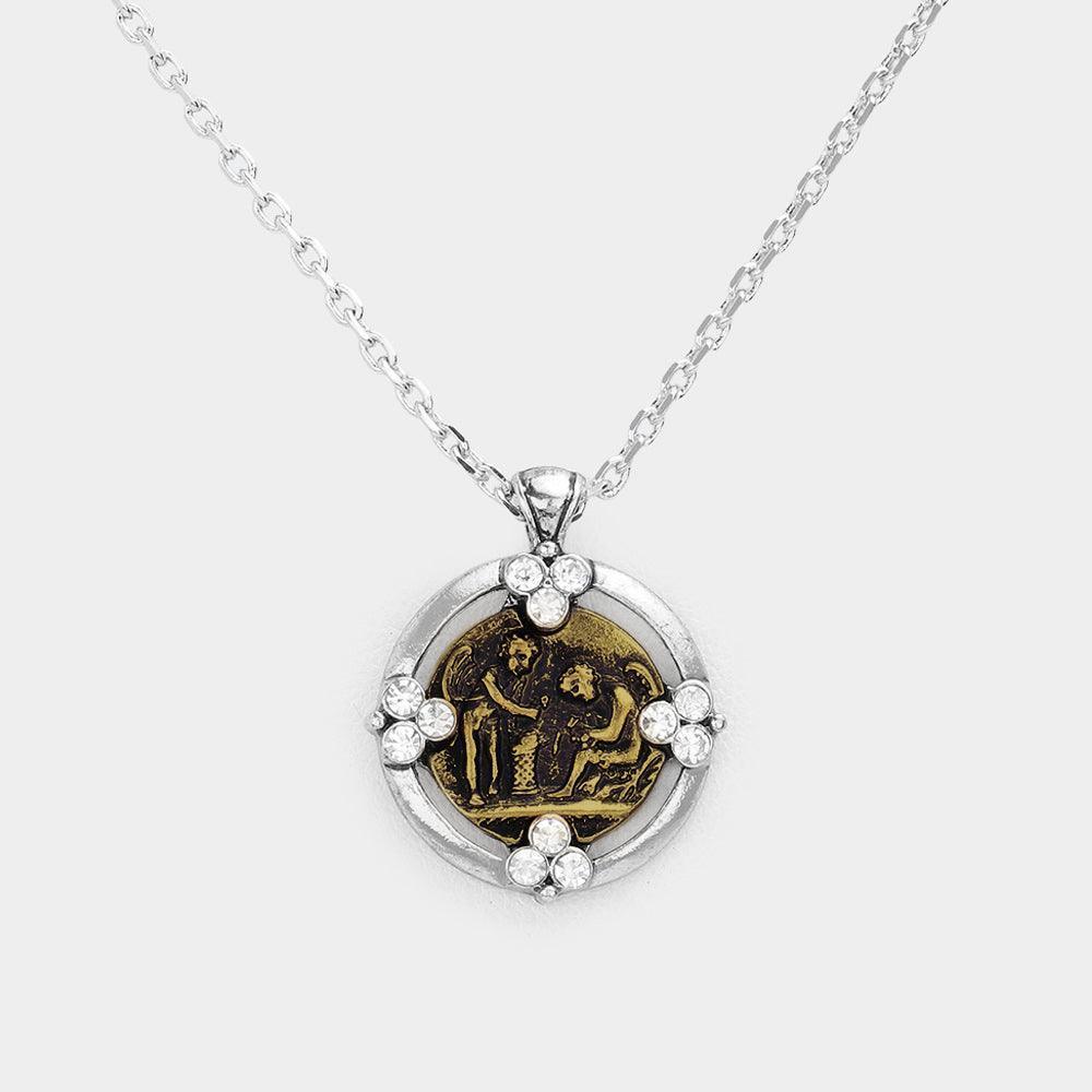 Silver "Faith Strength Courage" Angel Pendant necklace - Jewelry Store by Erik Rayo
