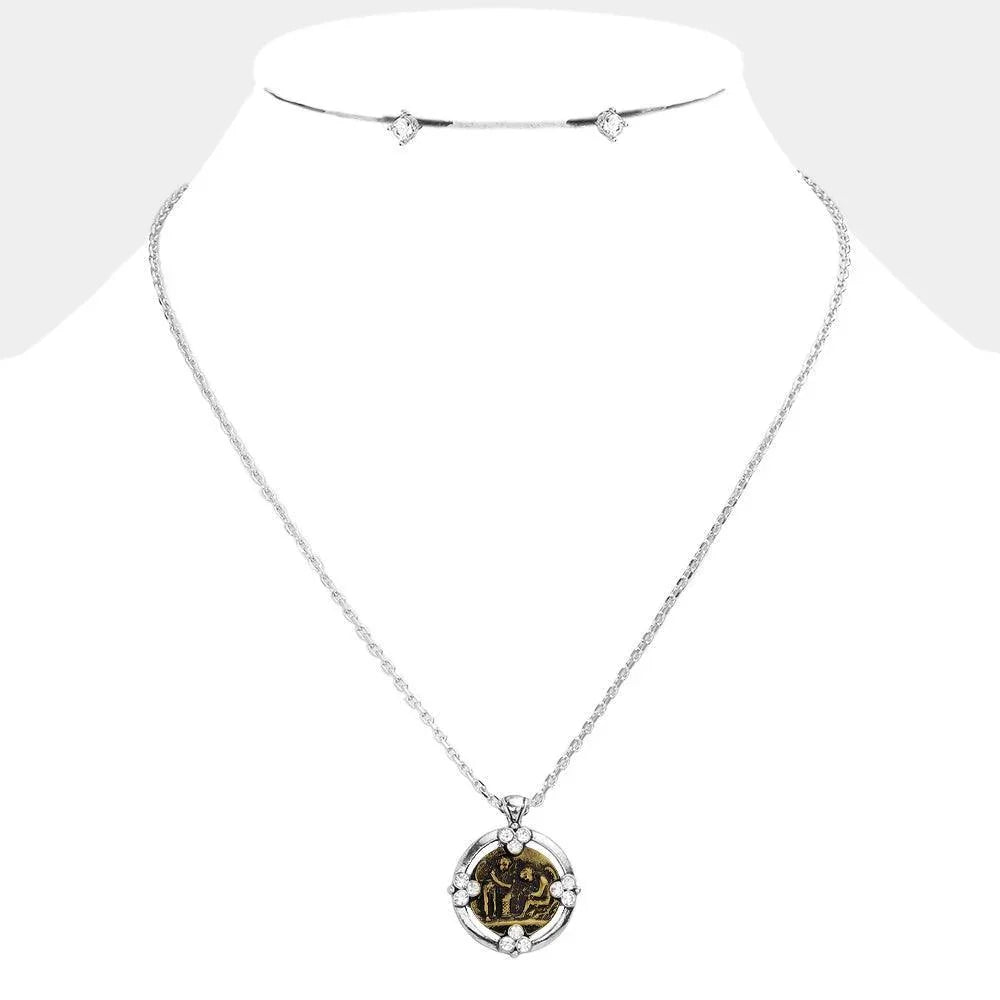 Silver "Faith Strength Courage" Angel Pendant necklace - Jewelry Store by Erik Rayo