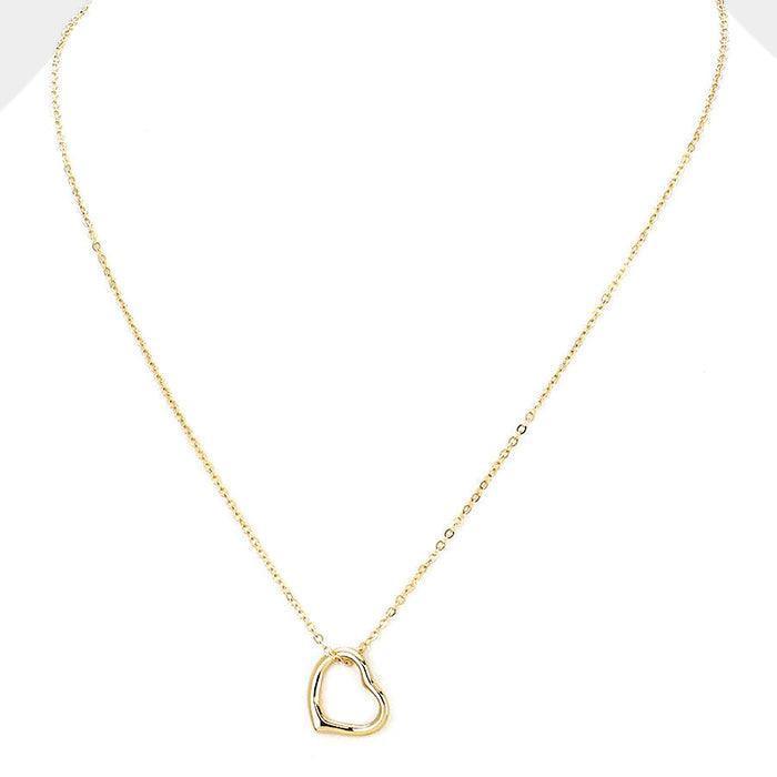 Gold Metal heart pendant necklace - Jewelry Store by Erik Rayo