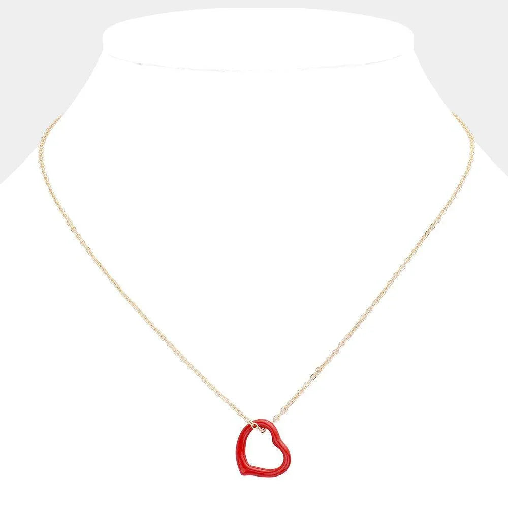 Red Heart Pendant Necklace - Jewelry Store by Erik Rayo