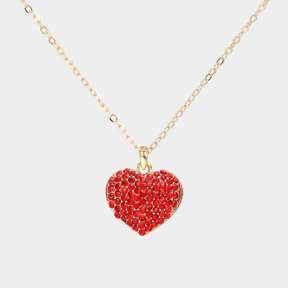 Crystal pave heart pendant necklace - Jewelry Store by Erik Rayo
