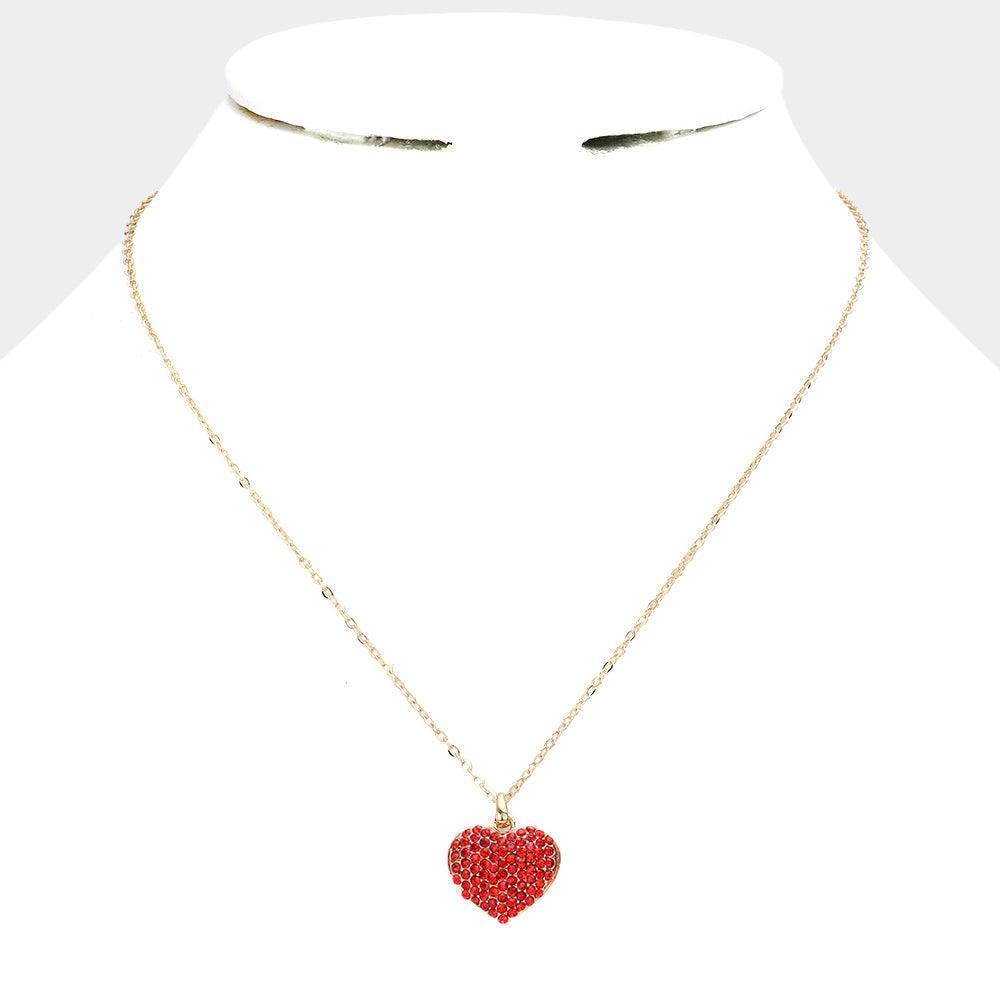 Crystal pave heart pendant necklace - Jewelry Store by Erik Rayo