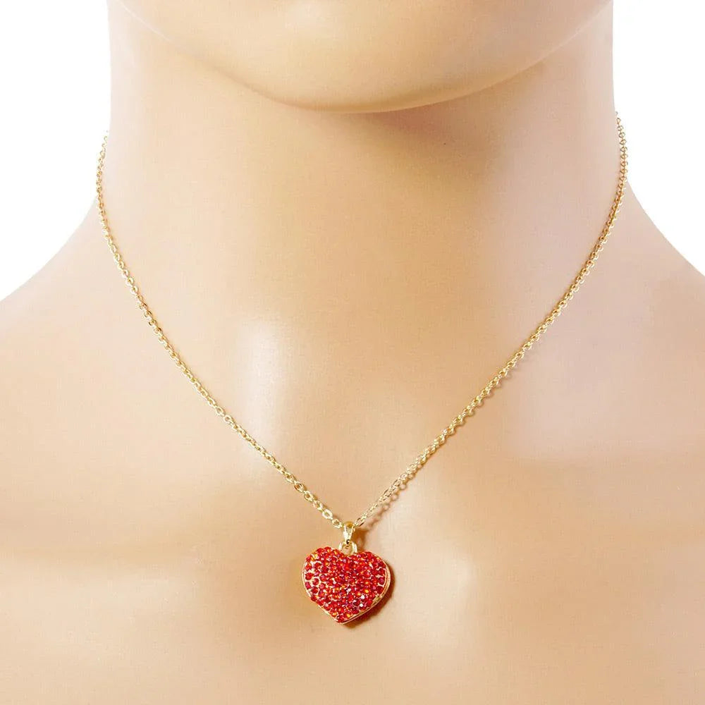 Crystal pave heart pendant necklace - Jewelry Store by Erik Rayo