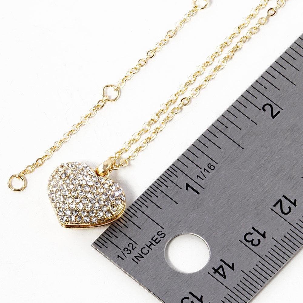 Crystal pave heart pendant necklace - Jewelry Store by Erik Rayo
