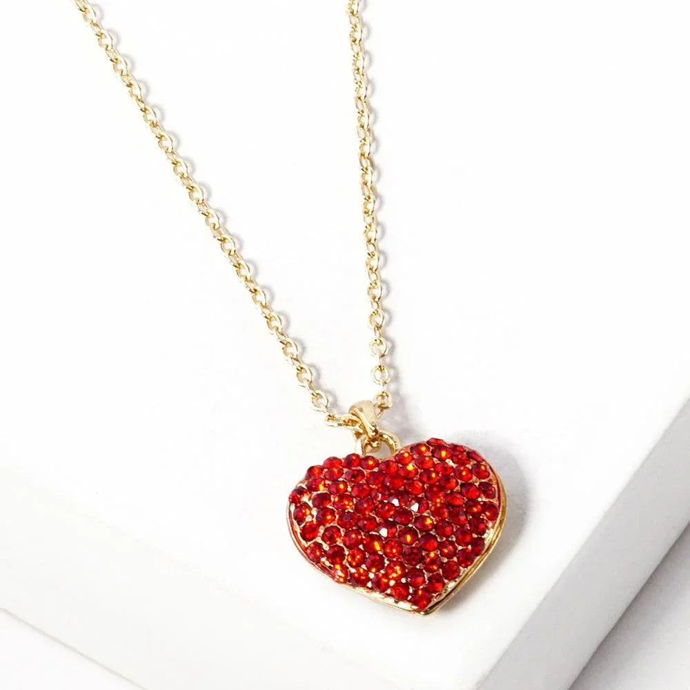 Crystal pave heart pendant necklace - Jewelry Store by Erik Rayo