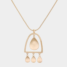 Load image into Gallery viewer, Gold Abstract Metal Teardrop Dangle Pendant Necklace
