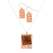 Load image into Gallery viewer, Be Free Wood Rectangular Metal Pendant Necklace
