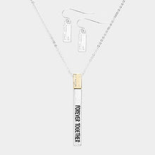 Load image into Gallery viewer, Gold &quot;Forever Together&quot; Metal Bar Pendant Necklace
